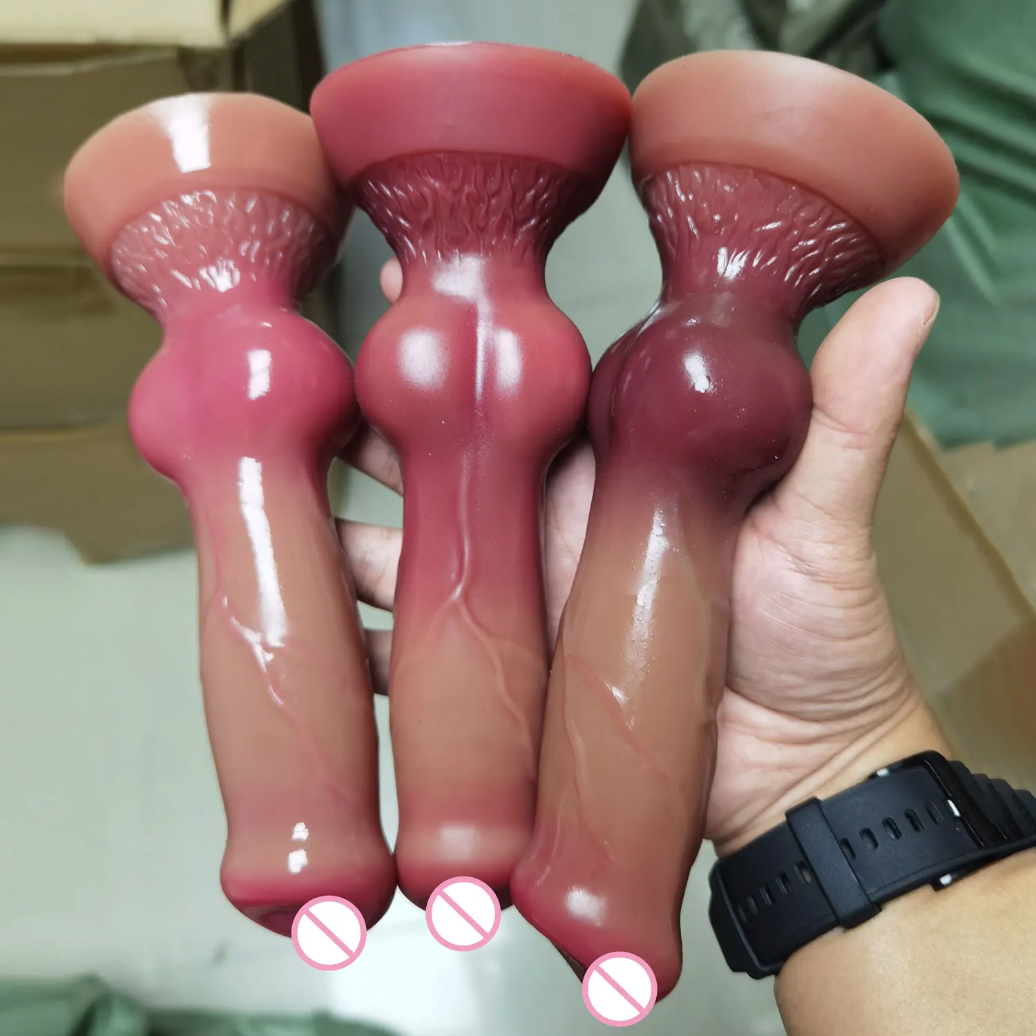 Огромный реалистичный фаллоимитатор с присоской животное лиса собака