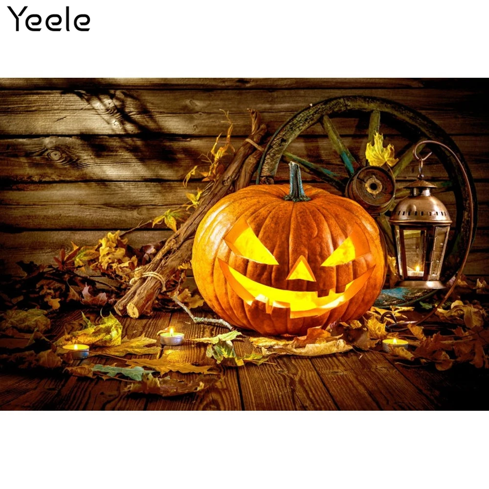 

Реквизит для фотосъемки Yeele Хэллоуин деревянная доска Тыква ребенок портрет фотография фон для фотостудии Фотография