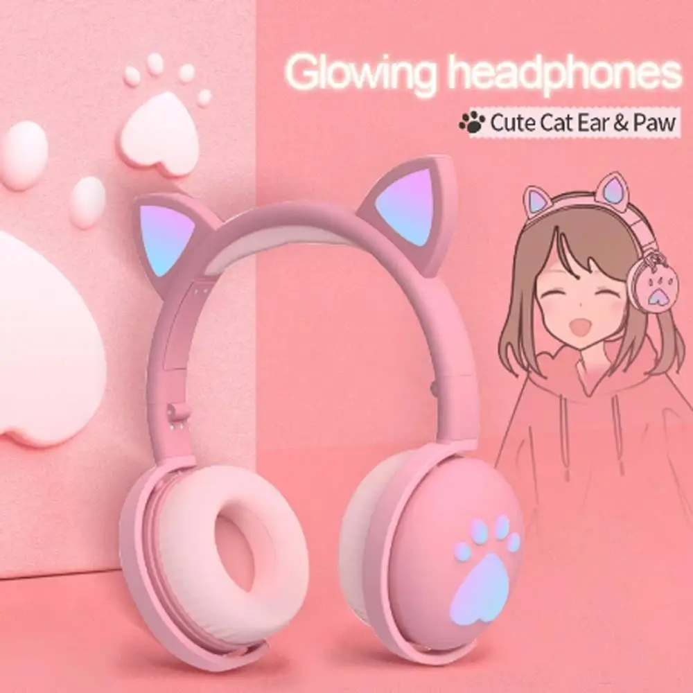 

Bluetooth-наушники со светодиодсветодиодный подсветкой и микрофоном, 3,5 мм