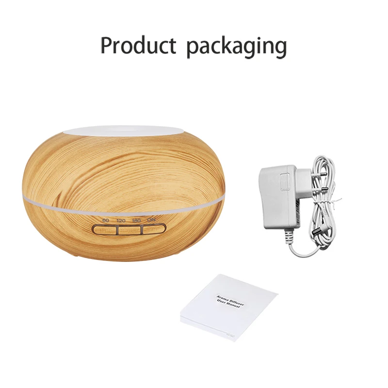 

300ml Air Humidifier Aroma Essential Oil Diffuser Wood Grain Ultrasonic Cool Mist Humidifier for Office Home Bedroom Living Room