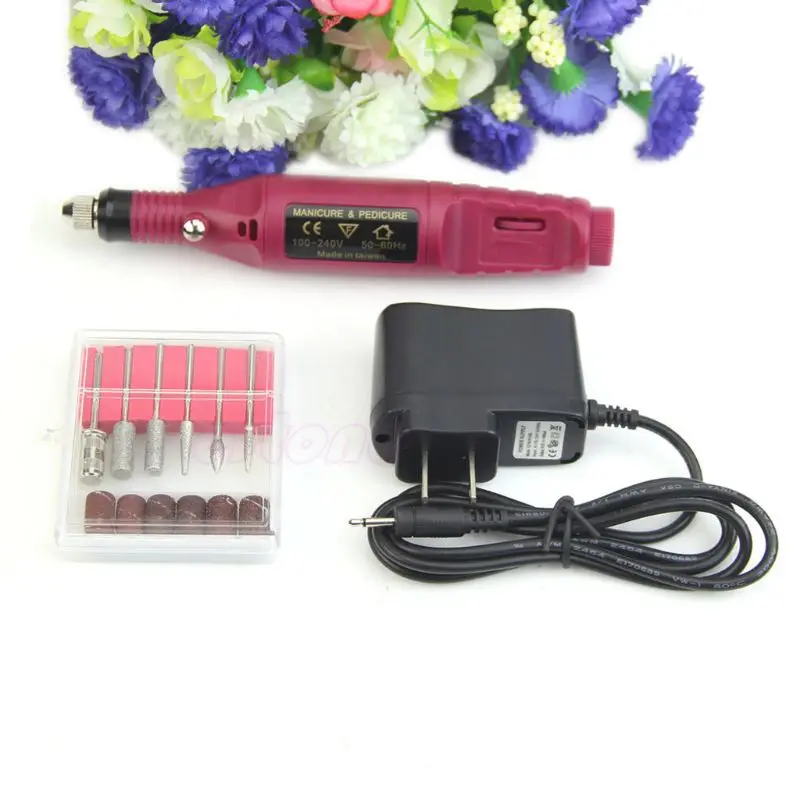 

US Plug 220V 110V Manicure Pedicure Set Electric Drill Nail Pen Machine Kit Tool