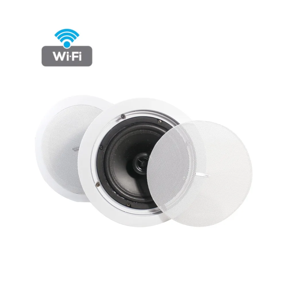 

6'' inch 2 way high power 60w WIFI wireless Active coaxial in wall in ceiling speaker in pair with Built-in class D amplifier