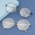 Ультралегкие металлические очки в восьмиугольной оправе в стиле ретро, очки для близорукости, оптические очки, плоские зеркальные очки высокой четкости-1,0 -4,0