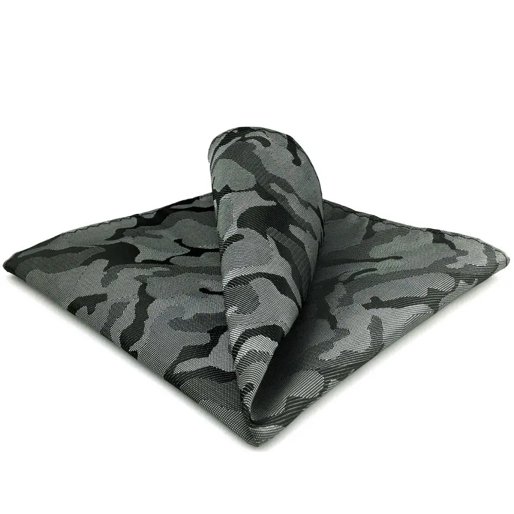 EH30 темно серый геометрический Шелковый Карманный квадратный платок