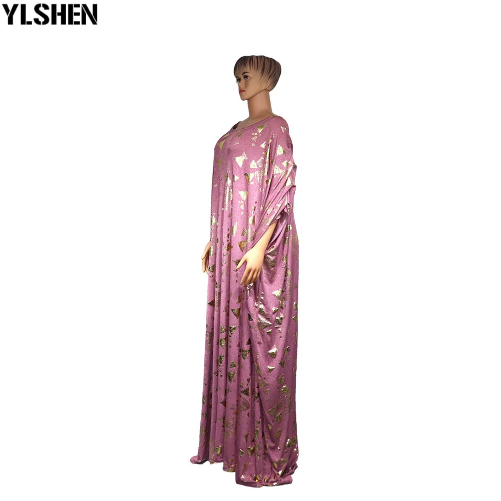 Африканские платья для женщин Vetement Femme 2021 Лето Дашики золотой штамп Boubou Robe Africain