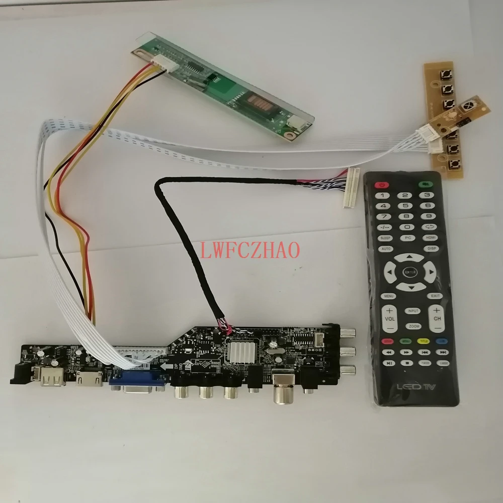 DVB T2/T C 3663 ТВ монитор комплект для B170PW03 V4 ЖК дисплей светодиодный Экран HDMI + VGA USB
