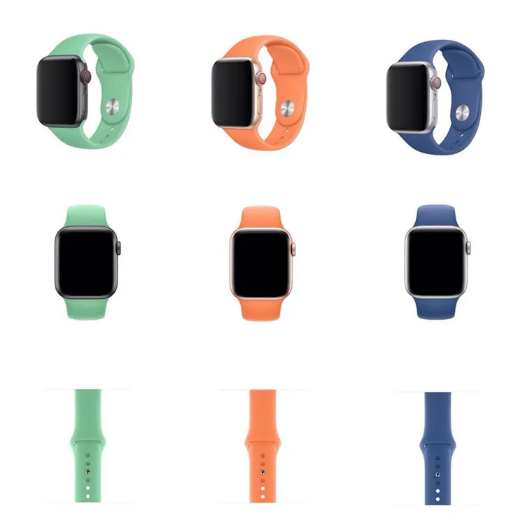Мягкий силиконовый сменный спортивный ремешок для часов 38 мм 42 мм Apple Watch, браслет на запястье, ремешок для iWatch Sports Edition 40 мм 44 мм