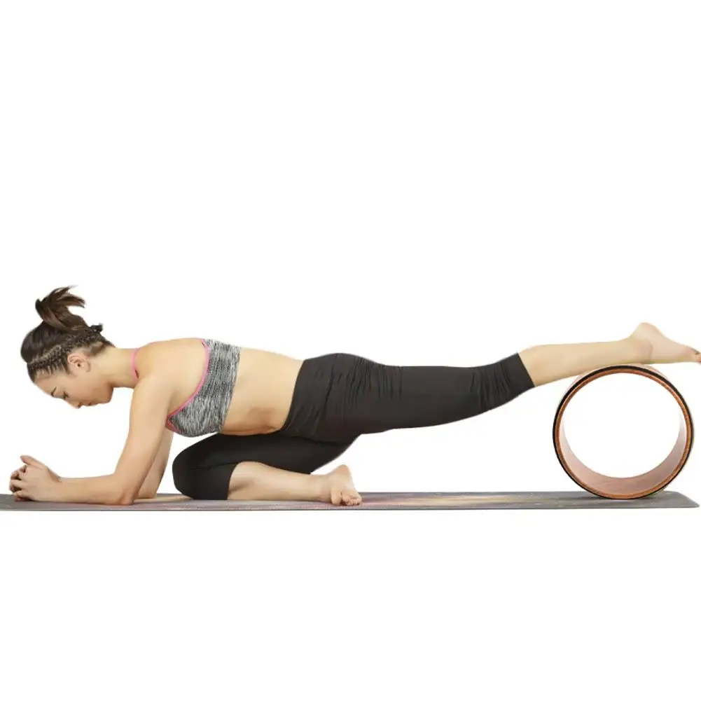 Wood Yoga Wheel Pilates With Buddha Lotus Professional TPE Circles Gym Workout Back Training Tool For Bodybuilding Fitness | Спорт и
