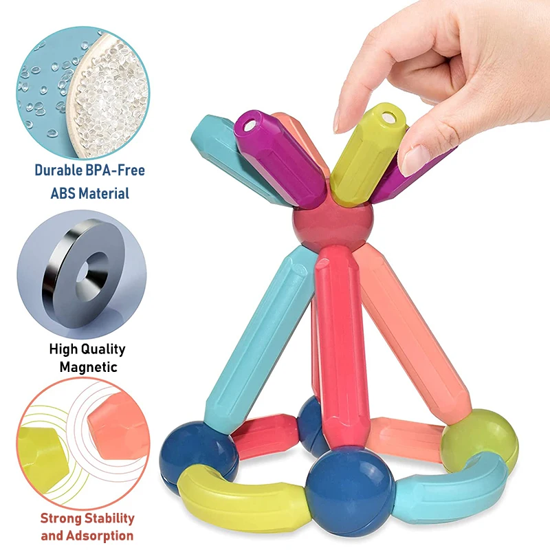 36-152PCS Constructor Variety Magnetic Rod Building Blocks Construction Set Early Learning for Children Toys Gift | Игрушки и хобби