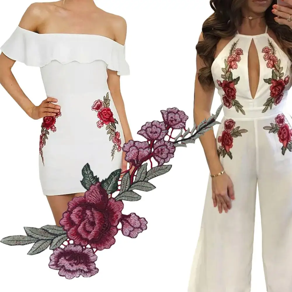 Новинка брендовая вышитая нашивка с розами/бабочками ПРИШИТАЯ аппликация значок