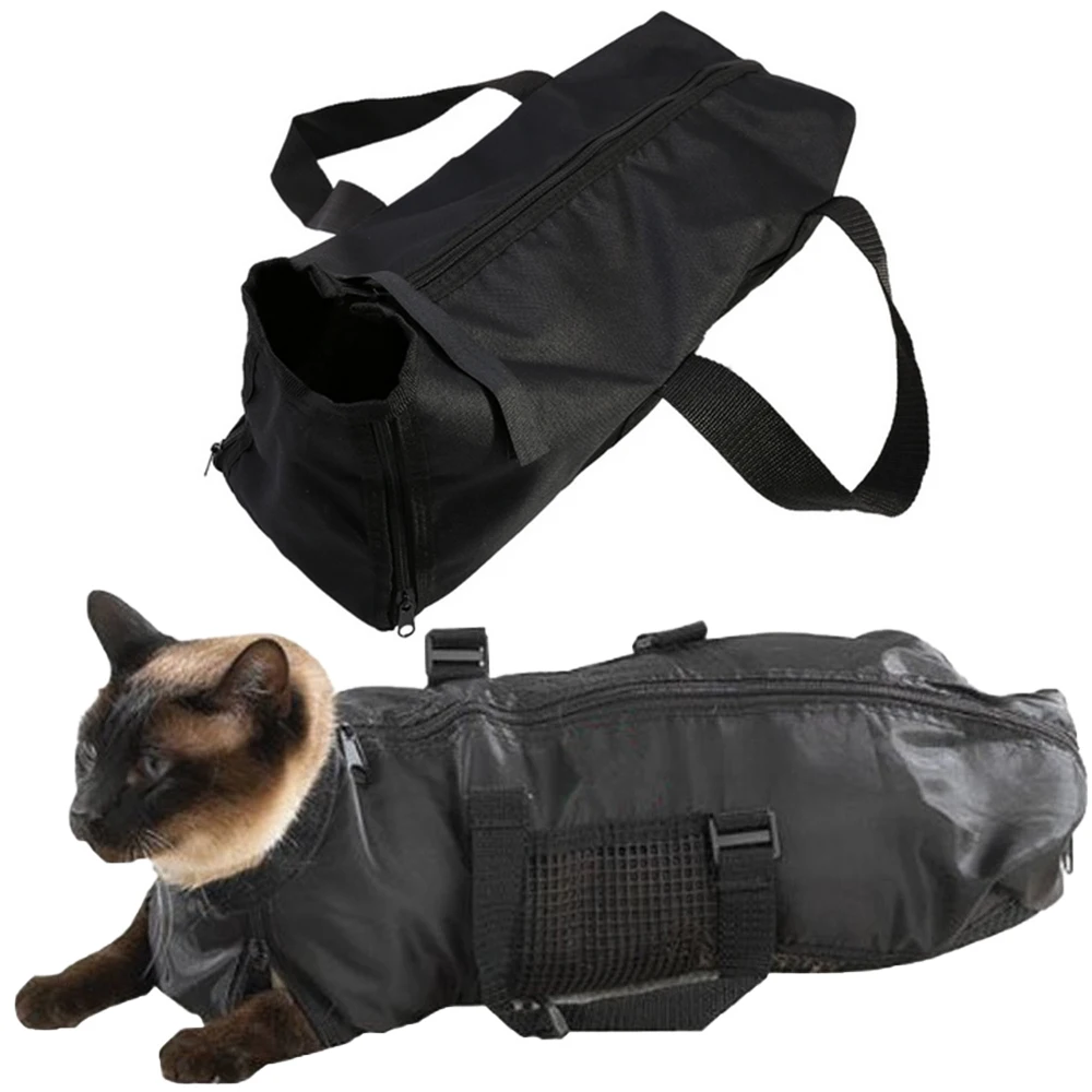 Pet Cat купальная Сумка ограничитель Регулируемый ошейник для собак Уход за кошками