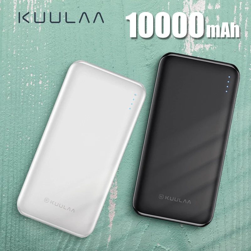 KUULAA power Bank 10000 mAh Портативная зарядка Poverbank USB Внешнее зарядное устройство для Xiaomi Mi