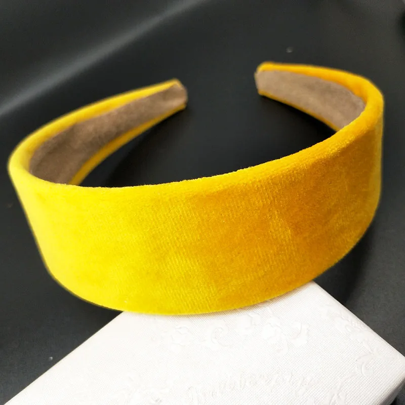 8PC /4cm width Fashion Women Velvet Wide high Quality DIY Hairband Comfortable Headband Simple Black Random Color