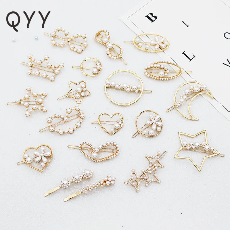 Женские жемчужные заколки для волос золотого цвета|Украшения волос| |