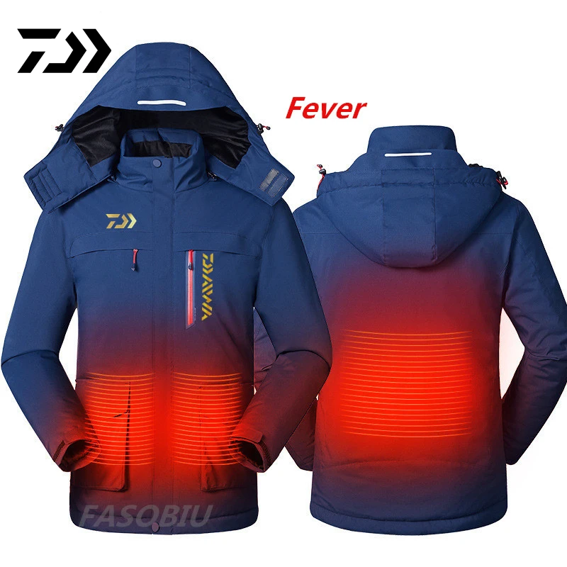 

Daiwa Men's Winter Keep Warm Fishing Jacket Outdoor Waterproof Fishing Clothes Fleece Breathable Hiking and Fishing Clothing