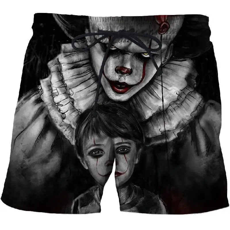 

Punk wind joker printing kid's beach pants fitness quick-drying swim trunks streetwear funny 3D board shorts swimwear 2021 New