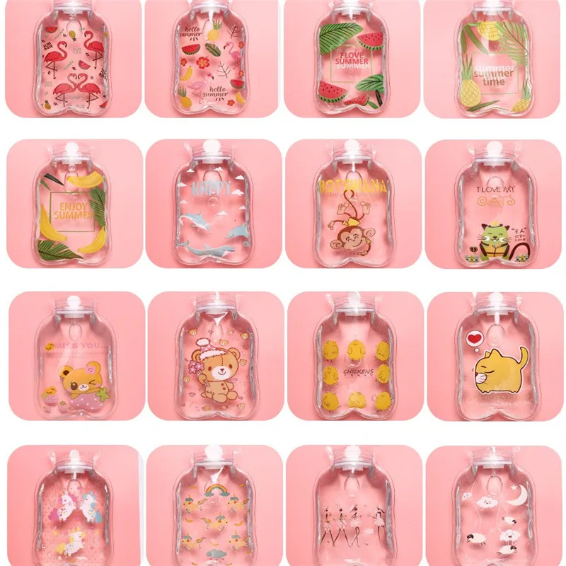 1 шт. прозрачные бутылки для горячей воды с героями мультфильмов простая зимняя