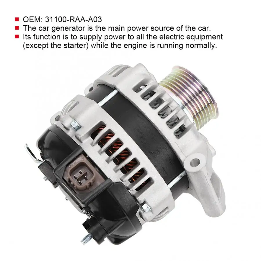 Генератор в сборе подходит для HONDA Accord/Civic/CR V/Acura/Element 31100 RAA A03|Стартеры| |
