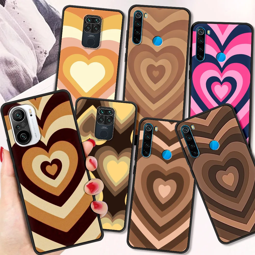 

Latte Love Coffee Heart Fundas Shockproof Case For Redmi Note 10 9 9s 8 8T 7 Pro Black Soft Cover For Redmi 9A 9C 8 8A Shell TPU