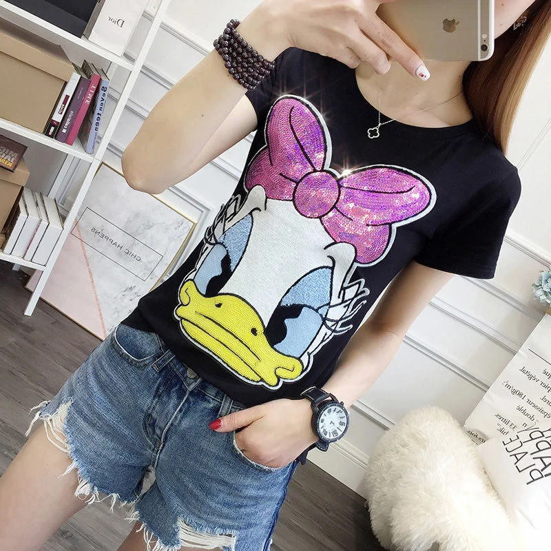 Женская футболка с изображением Уточки Дейзи Футболки рисунками из мультфильмов