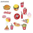 Термонаклейка ZOTOONE с изображением еды, картофеля фри, колы, нашивки, гамбургера, аппликация для аппликации, ткань для нанесения