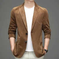 khaki fashion luxury high brand end slim casual new designer fit night blazer suite jacket elegant mens clothing 2021 masculino