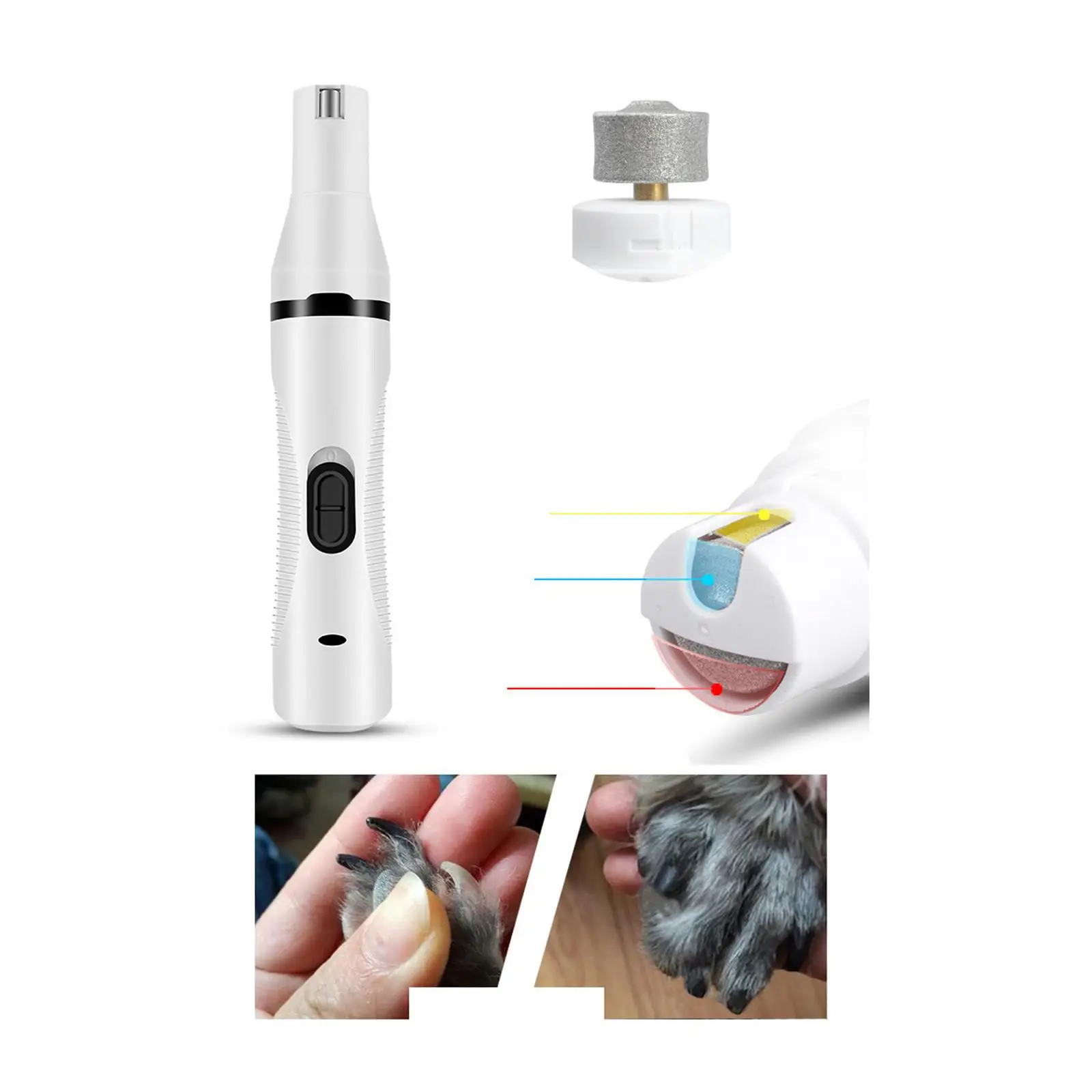 

Rechargeable Pet Nail Trimmer Claw Paw Grooming Tools USB Clippers for Claws