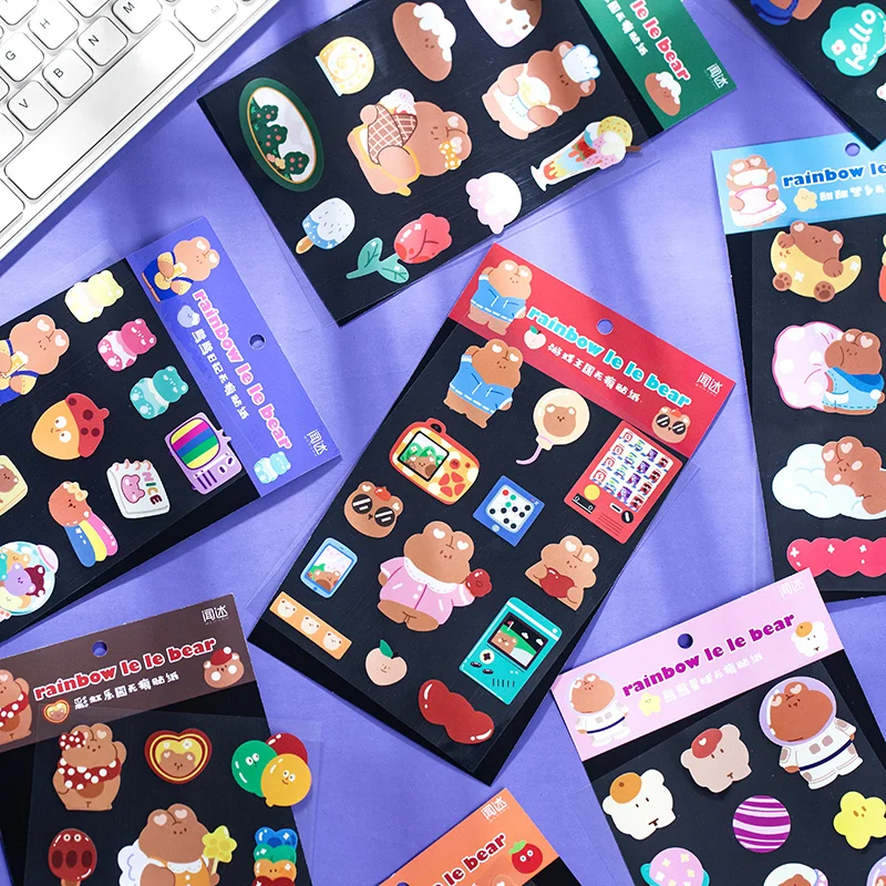 1 шт в Корейском стиле Носки с рисунком медведя из мультика милые наклейки