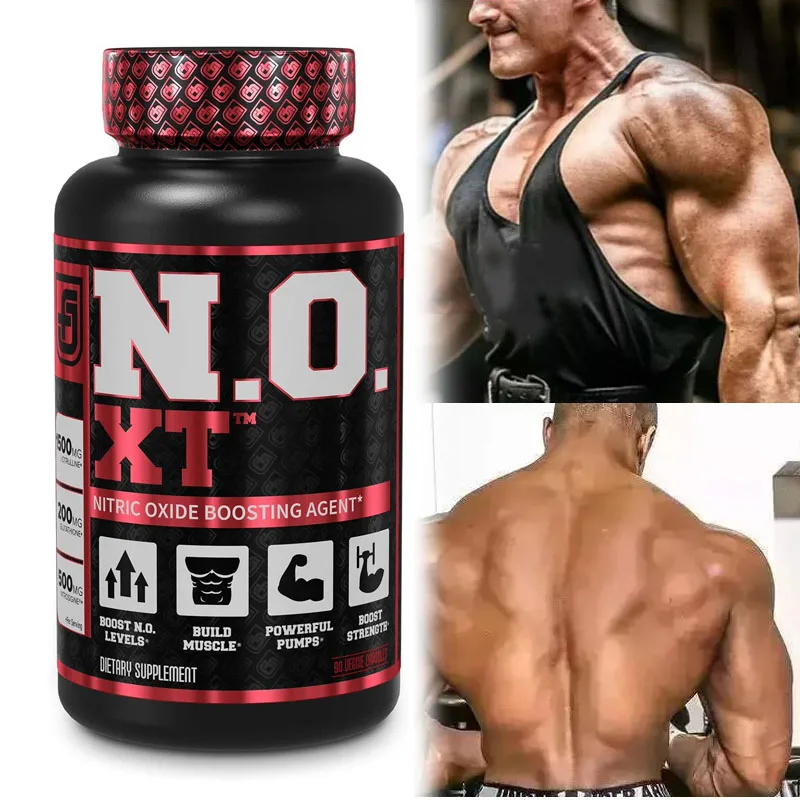 N.O. XT Extra Strength Pre Gym Workout  Booster &  Cutting pumps bulk Muscle Builder - 90 caps/bottle