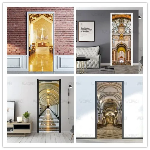 

Mural Decals Stair Door Sticker Wallpaper Geometric Waterproof Renovation Poster Stickers On Door Decals Home Decoration Jenkins