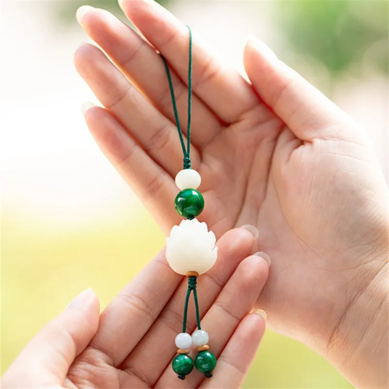 Новый буддийский брелок с резным лотосом Бодхи цветочным орнаментом