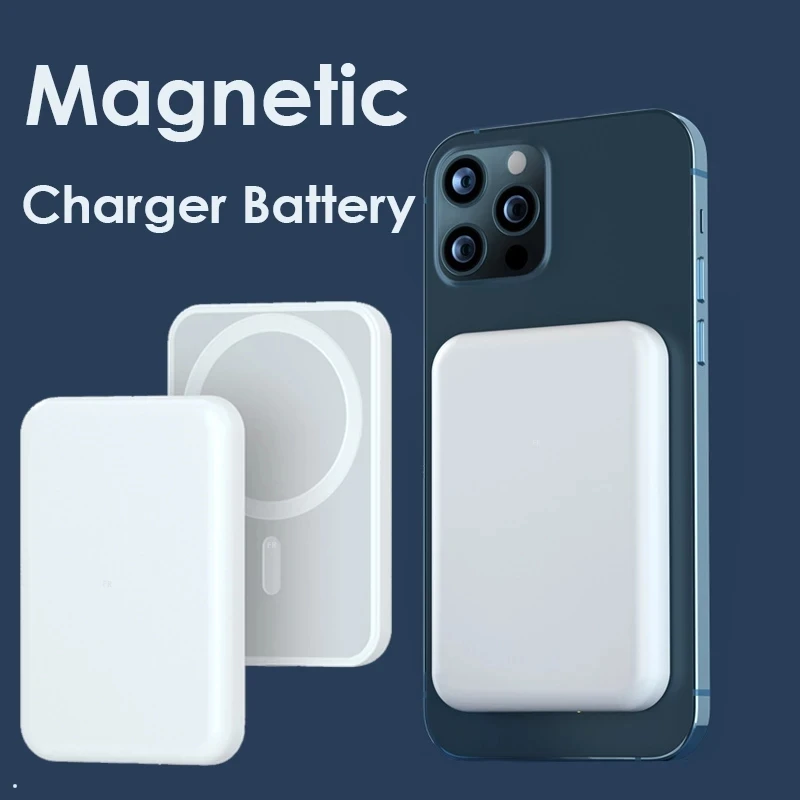 original for iphone battery pack 5000mah magnetic wireless charging power bank for iphone 12 pro max back battery 13 charger free global shipping