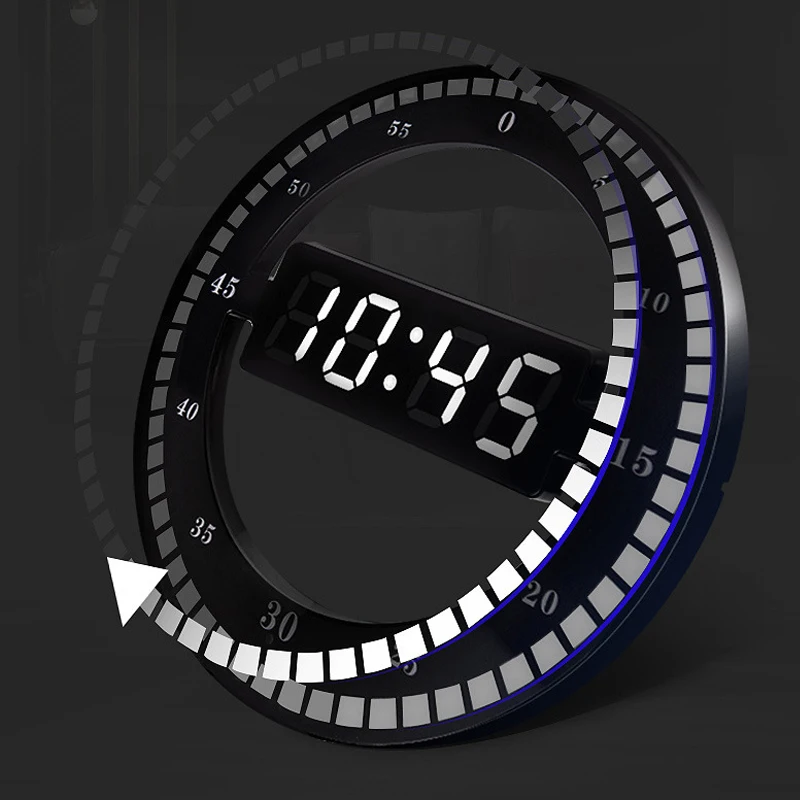 

Plastic Wall Clock Mute Digital Electronic Clock Simple Plexiglass Mirror Led Round Clock