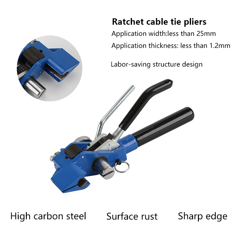 Ratchet Stainless Steel Cable Tie Pliers Strapping Machine Steel Cable Tie Tightener Cable Tie Gun Strapping Tightening Tool