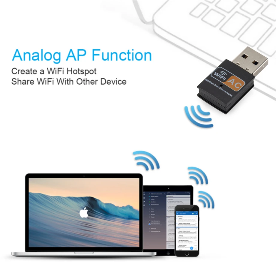 PzzPss беспроводной USB wi-fi адаптер 600 Мбит/с для ПК сетевая карта двухдиапазонный 5