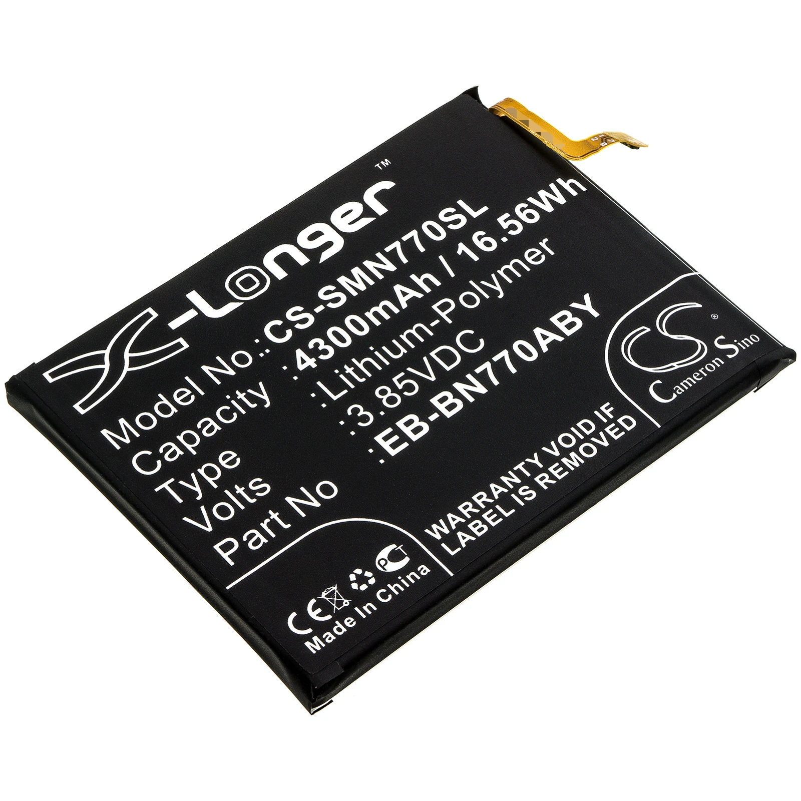 

CS 4300mAh/16.56Wh battery for Samsung Galaxy Note 10 Lite, SM-N770F/DS, SM-N770F/DSM EB-BN770ABY
