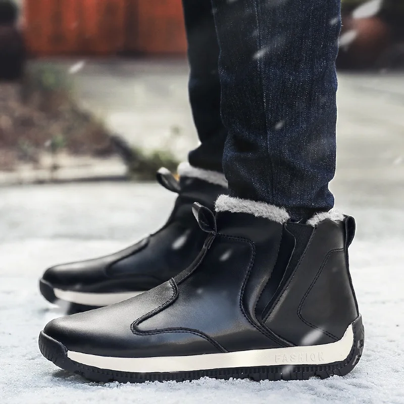 

Winter Men's High-top Plus Velvet Cotton Boots Fashion Snow Boots Waterproof Cold-proof Thick Cotton Shoes Warm Men's Boots