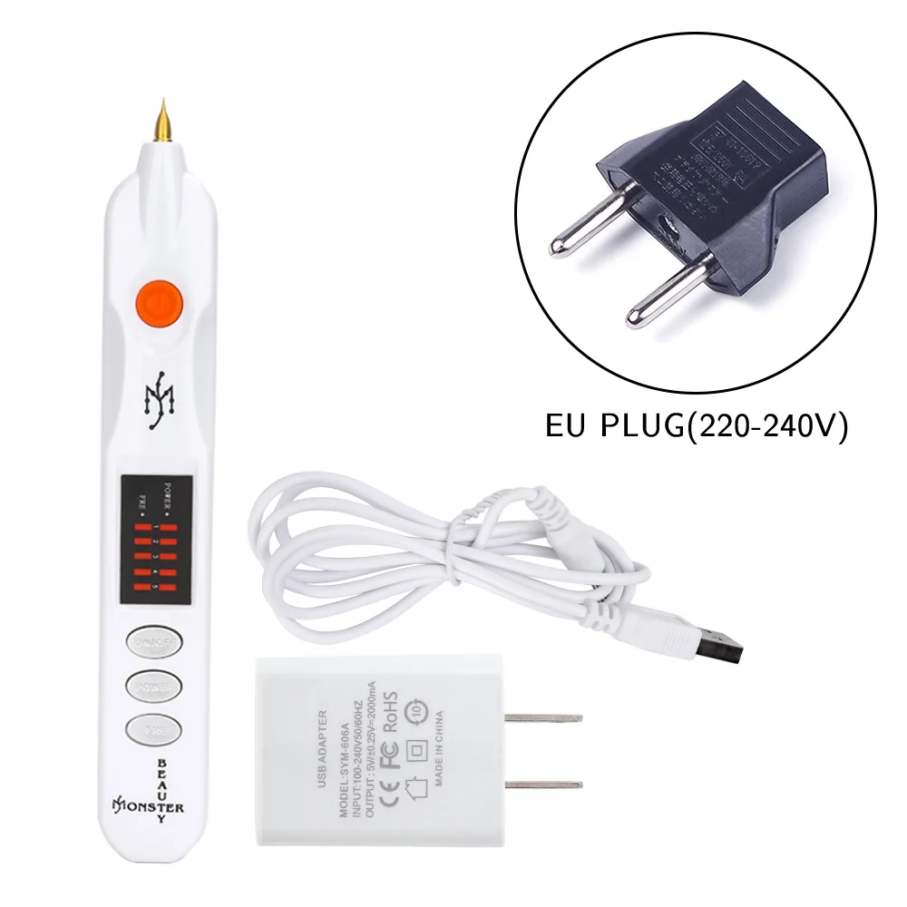 EU plug no box Deciniee плазменная ручка для удаления молей, бородавок, веснушек, тату, пятновыводитель для кожи, средство для ухода за кожей, подтягивающее кожу, машина для удаления морщин - Цвет: EU plug no box