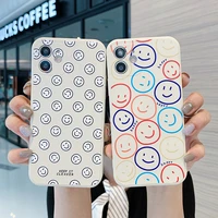 trendy cute smiley face for iphone 12 mobile phone case 11pro liquid silicone xsmax fall proof 7 8p soft mini
