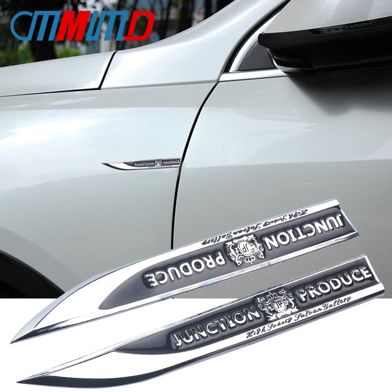 

2pcs Car Styling JP Junction Produce Black Red Metal Drawing Car Side Fender Emblem Rear Bumper Trunk Badge Cool 3D Sticker Logo