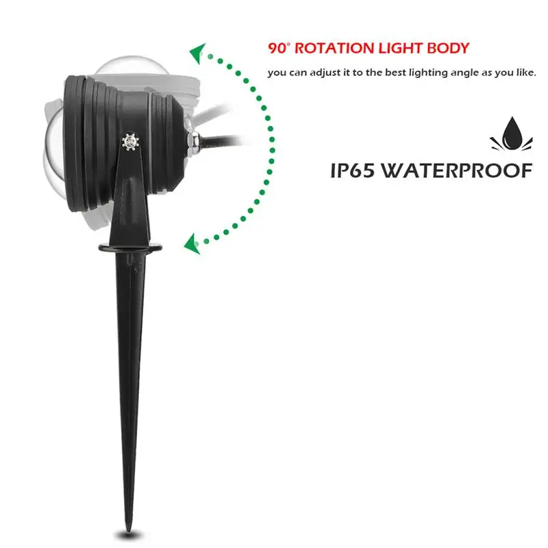 RGB LED Spot Light Lawn Lamp with Remote Controller 12V 10W Garden Decoration Waterproof Outdoor Landscape Lighting | Освещение