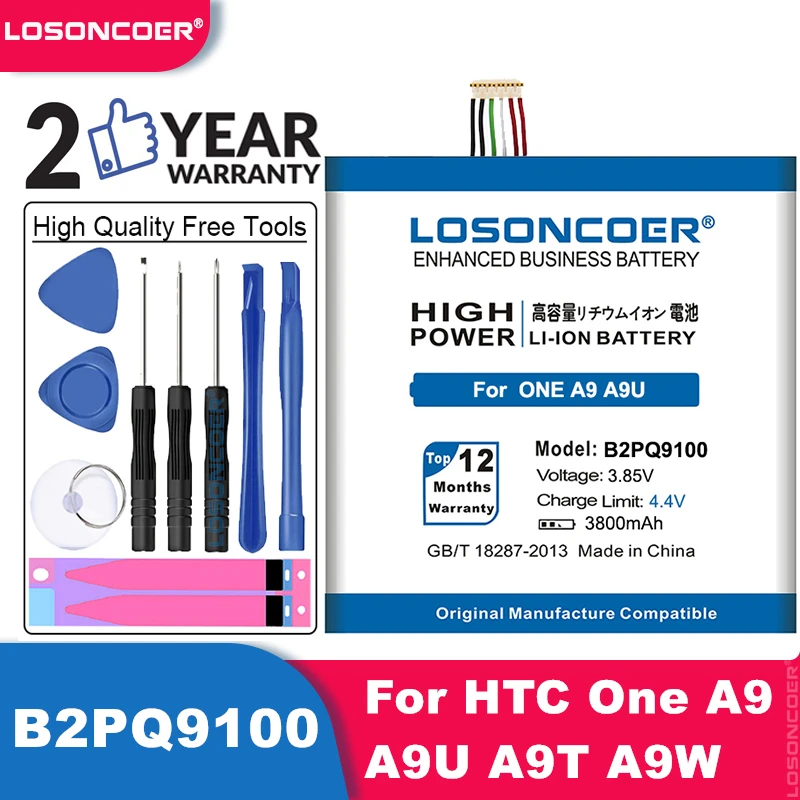 Аккумулятор LOSONCOER 3800 мАч для HTC One A9 B2PQ9100 аккумулятор A9U A9T A9W A9D|battery for|battery for htc3400mah