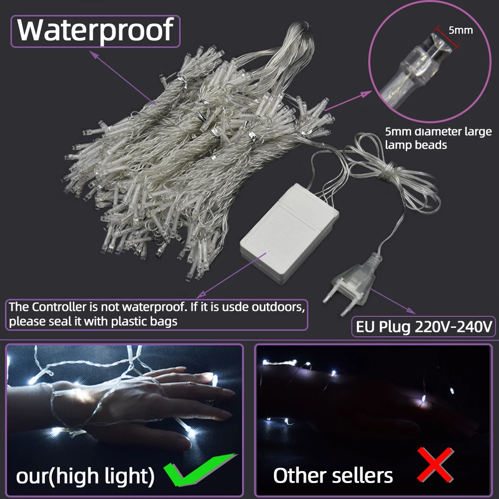 AIFENG Led Шторы строка светильник Рождественская гирлянда вечерние окна Патио Декор