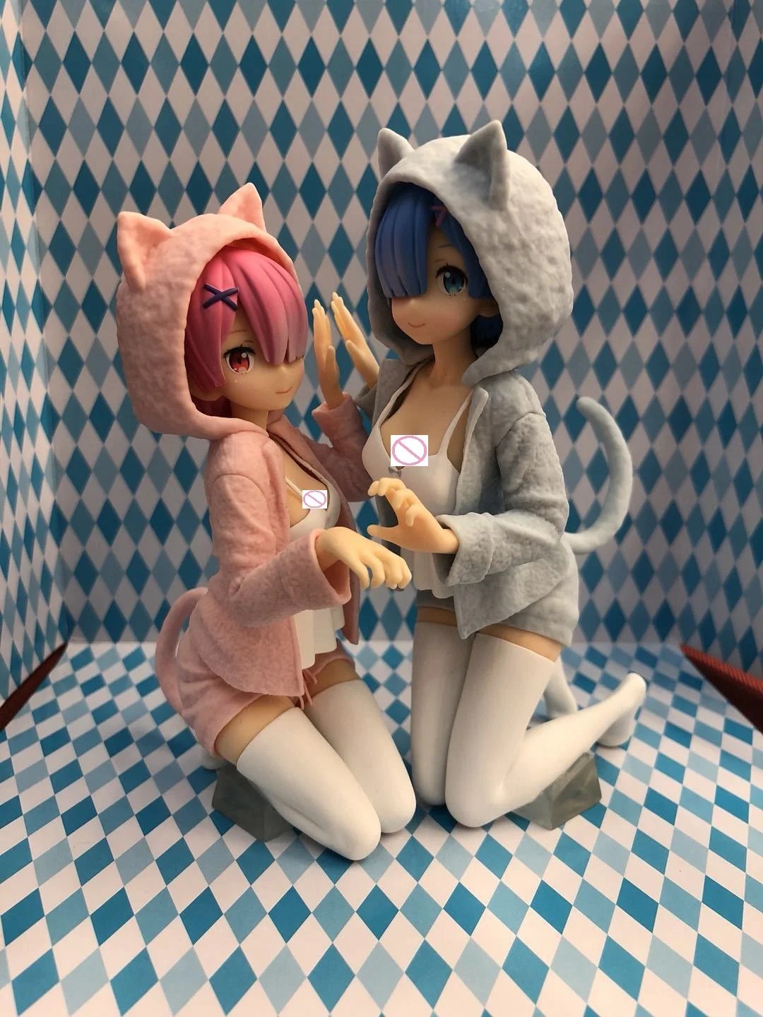 Экшн-фигурка из ПВХ с рисунком аниме Re: жизнь в другом мире от Zero Sexy Rem & Ram Nyanko Mode