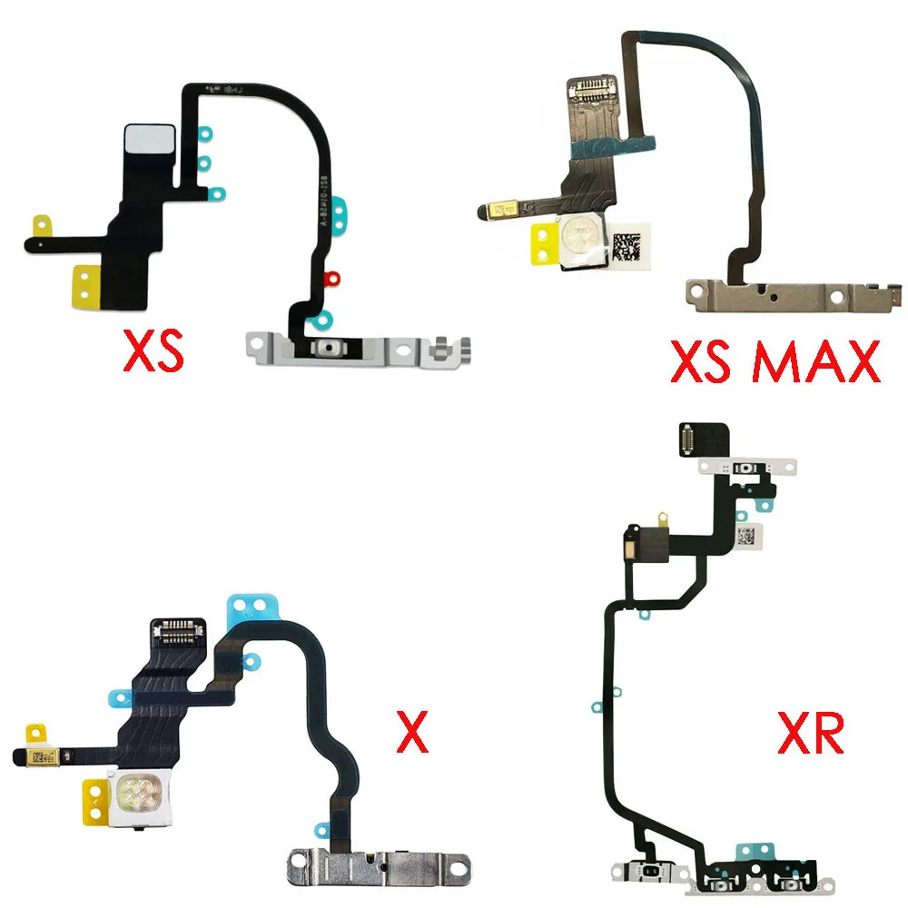 Power Button And LED Flash Lights Flex Cable For iPhone X XR XS XSMax  Assembly With Metal Bracket images - 6