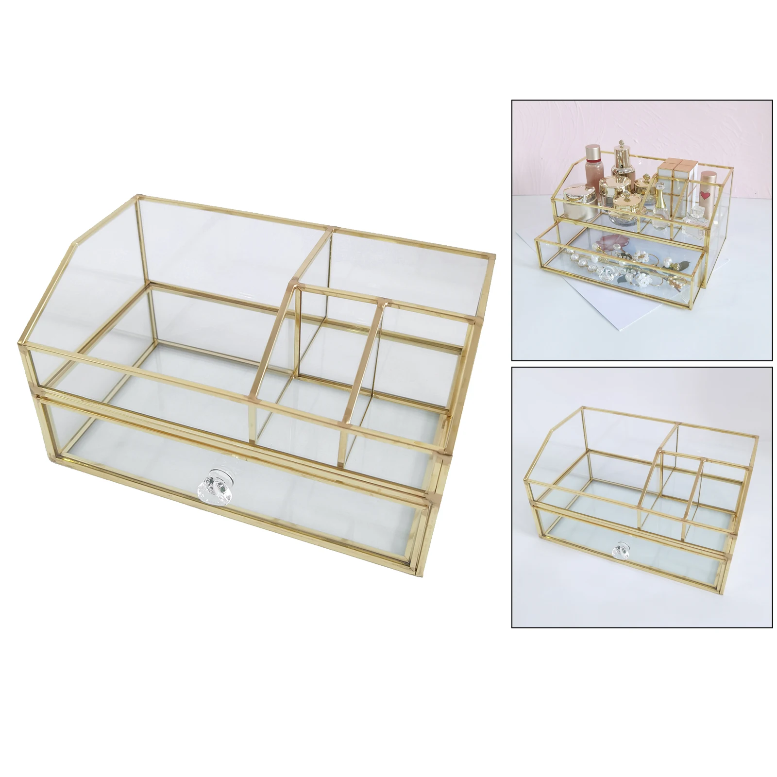 

Clear Jewelry Makeup Cosmetic Storage Organizer Makeup Brush Holder, Jewelry, Hair Accessories, Bathroom Counter Dresser