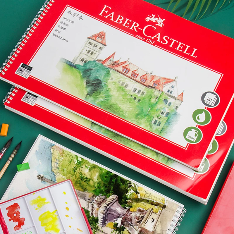 FABER CASTELL акварель/бумага Acuarela/книга 16K/8K 230/300 г/м² 20 листов Акварельная книжка