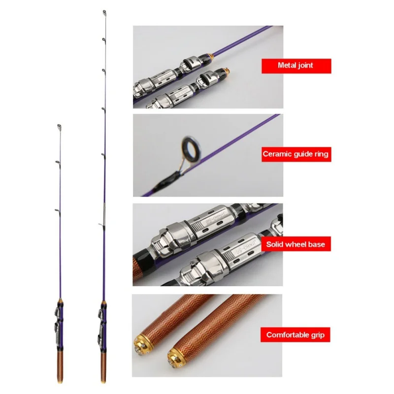 

50cm/70cm detachable Winter Ice Fishing Rods Glass Fiber portable Casting Rod Combo Fishing Accessories c2
