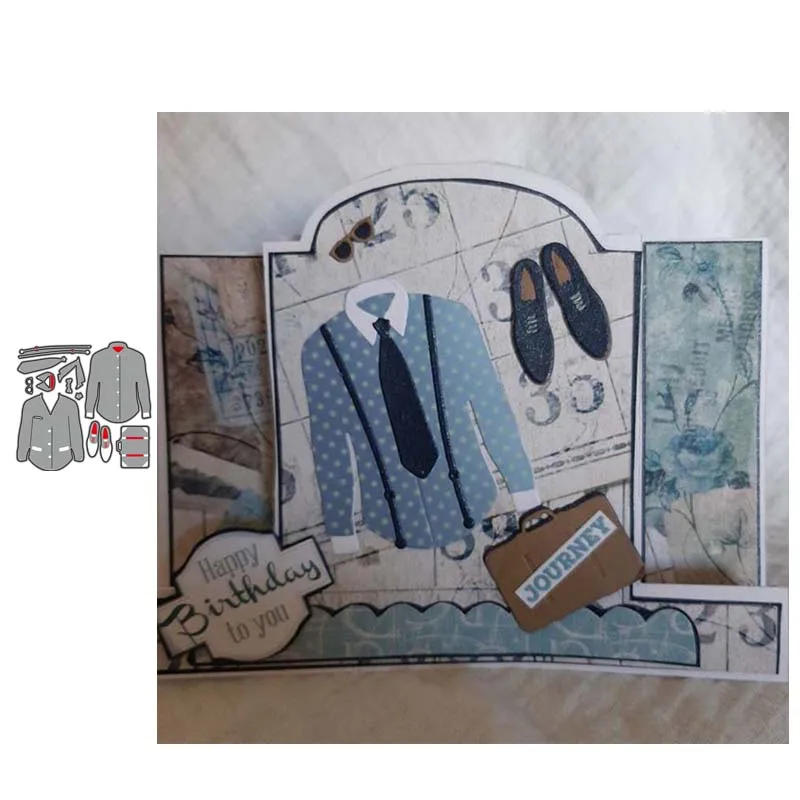 

JC Shirt Tie Coat Shoes Tote Metal Cutting Dies Scrapbooking Craft Mold Cut Die Stencil Handmade Tool Paper Card Make Template