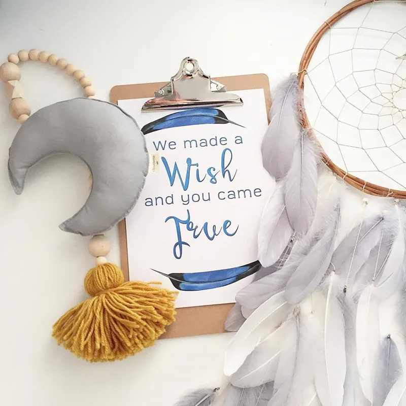 Инс нордическая луна звезды шарик веревка Новорожденный ребенок в кроватке